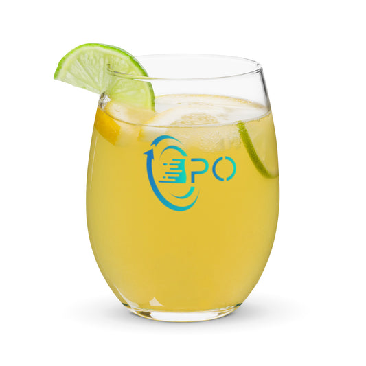 customwordproducts, customwordproducts.com, P.O LOGO Stemless wine glass